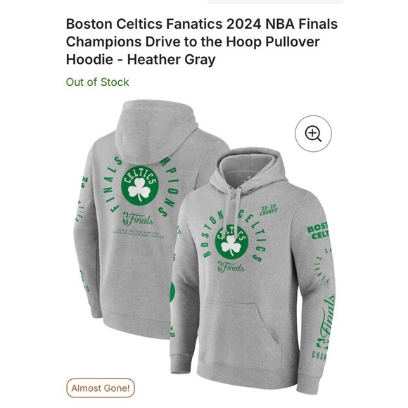 Fanatics Heather Gray Boston Celtics Hoodie - Picture 7 of 7